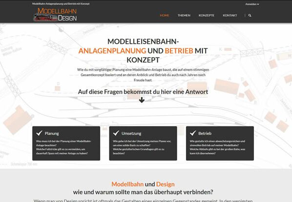 Webseite Modellbahn Design