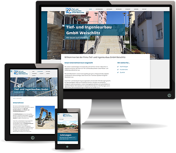 responsive Webseite Tief- und Ingenieurbau GmbH Weischlitz